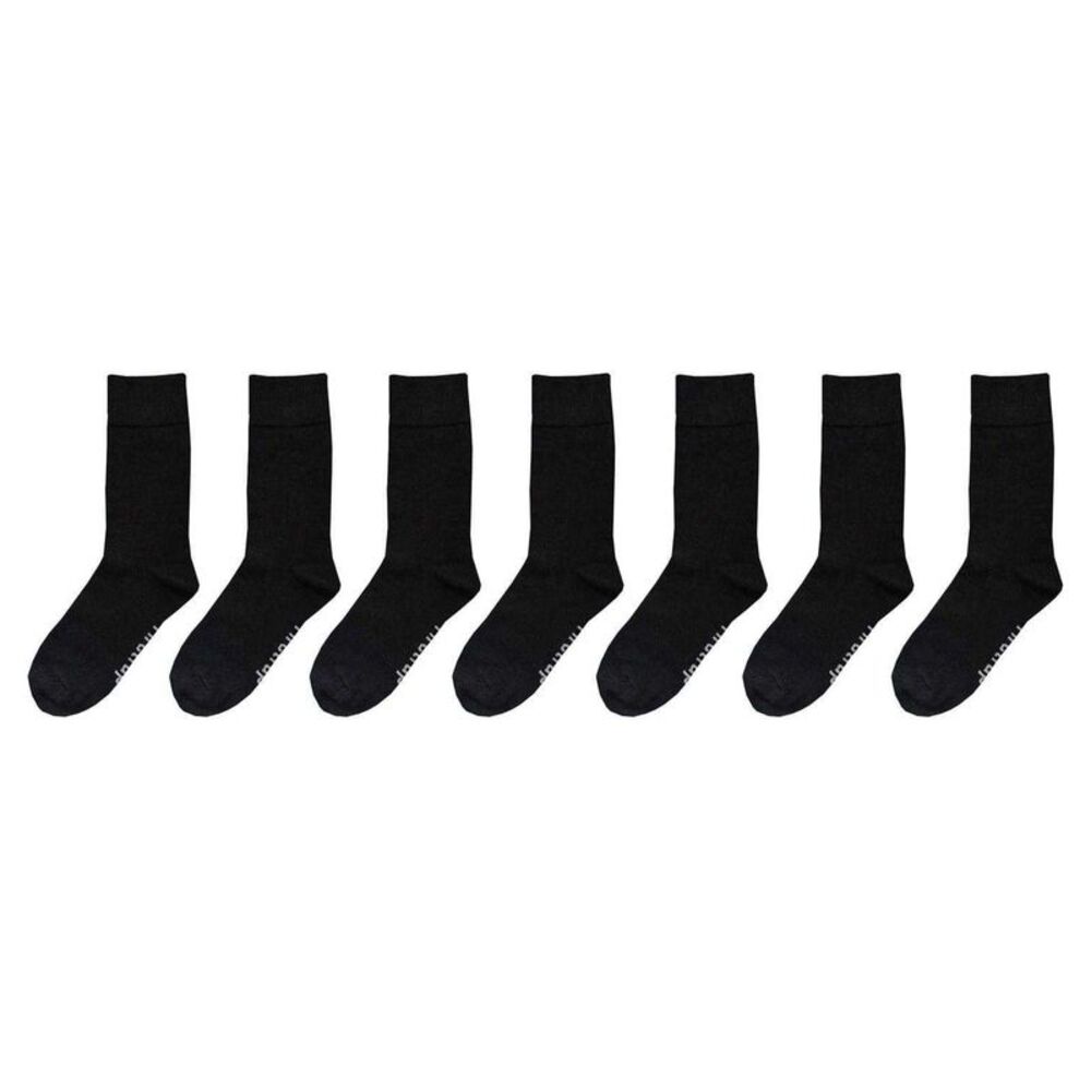 Firetrap Mens Crew Socks (Pack of 7) / Classic Black